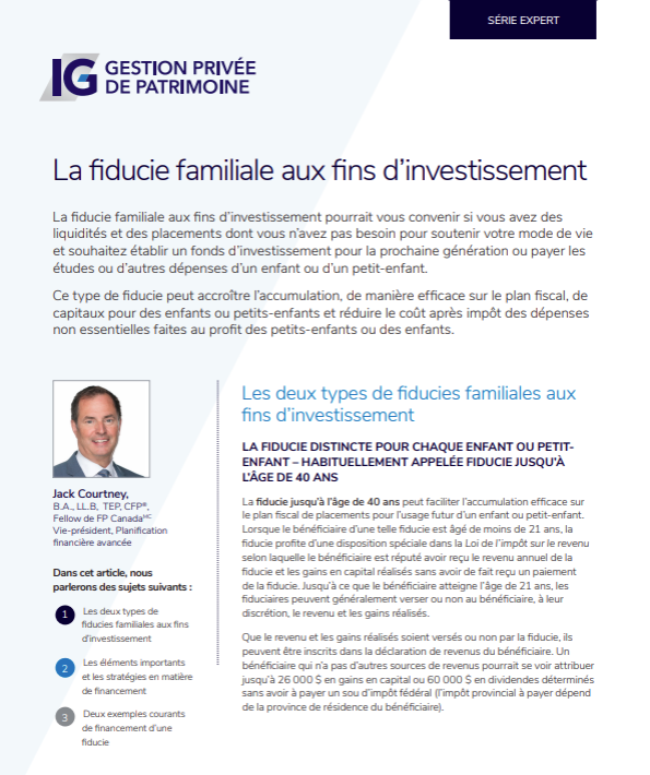 Whitepaper - La fiducie familiale aux fins d’investissement